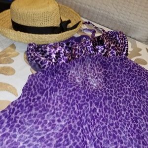 Cacique Purple Animal Print Babydoll